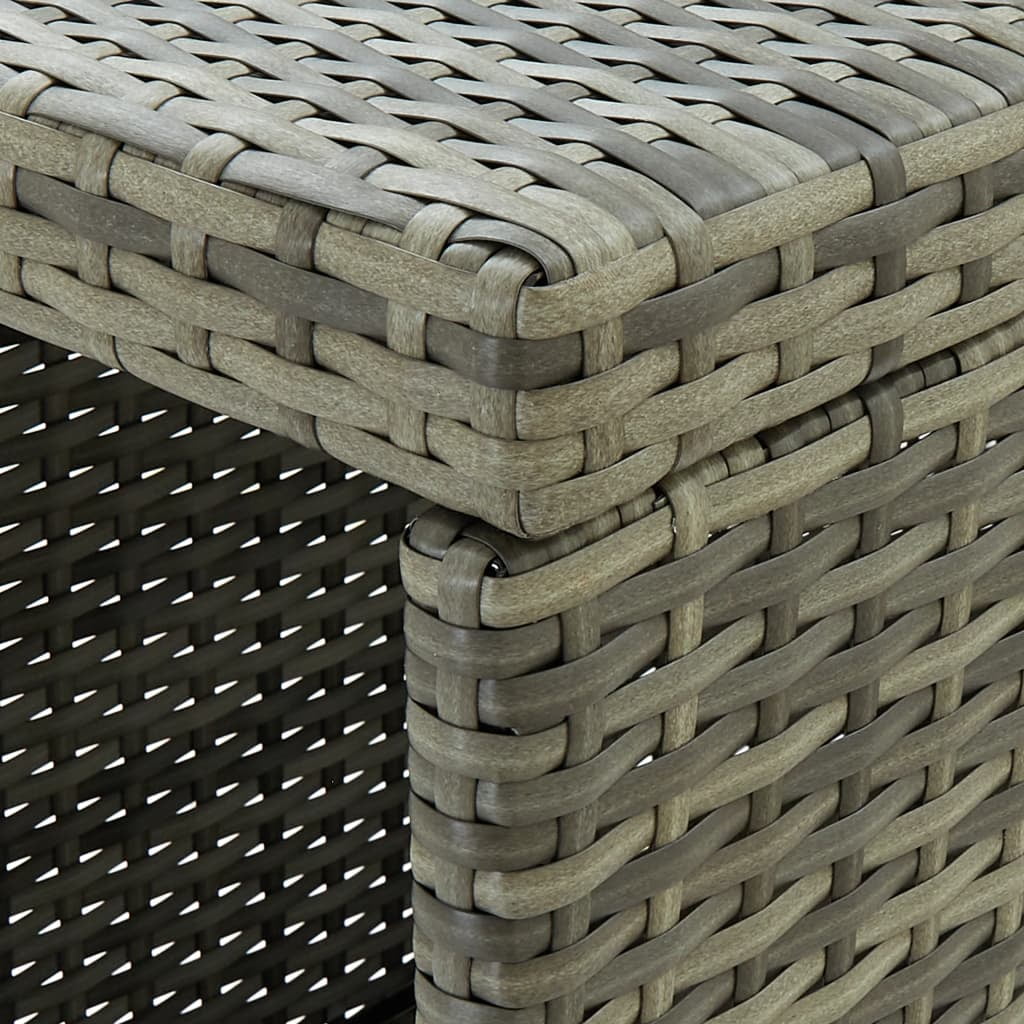 Table de bar et dessus en verre marron 145x80x110 cm poly rotin - YOSOO