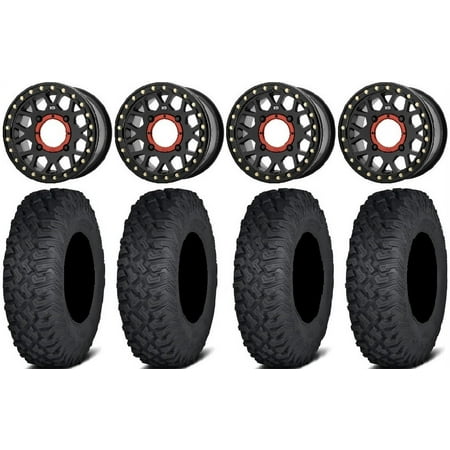 KS235 Grenade Black 15 Wheels 33 Coyote Tires Can-Am Commander Maverick Renegade Outlander Defender