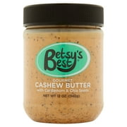 Betsy's Best Gourmet Cashew Butter with Cardamom & Chia Seeds, 12 oz, 6 pack
