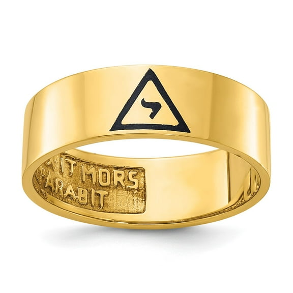 IBGoodman 14k Men's Polished with Black Enamel 14th Degree Grand Elect Masonic Ring Size 10