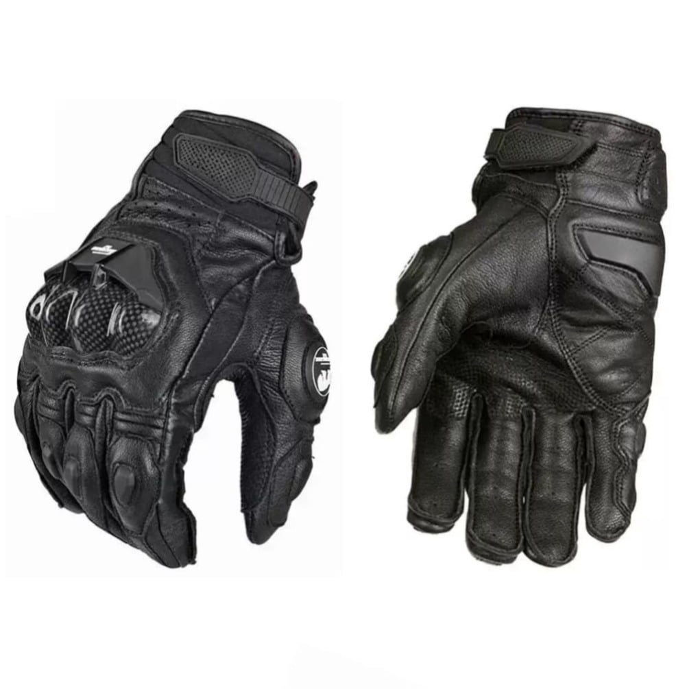 Hmhnsya Men's Genuine Leather Motorcycle Riding Gloves High Quality Protective Racing Gear