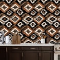 thumbnail image 2 of Aztec Peel and Stick Wallpaper Geometric Tribal Black White Brown Diamond Shapes Wall Mural 17.7in x 9.8ft Self Adhesive Removable Wall Paper Renter Friendly Wallpaper for Nursery Bedroom Cabinets, 2 of 8