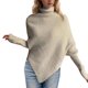 thumbnail image 2 of Suéter de cuello alto para mujer, camisa irregular de cuello alto sin botones, blusa de punto tipo chal para mujer, 2 of 3