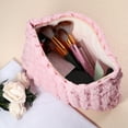 thumbnail image 2 of Unique Bargains Bubble Cloud Cosmetic Bag Zipper Checkered Makeup Bags for Lipsticks Pink, 2 of 7