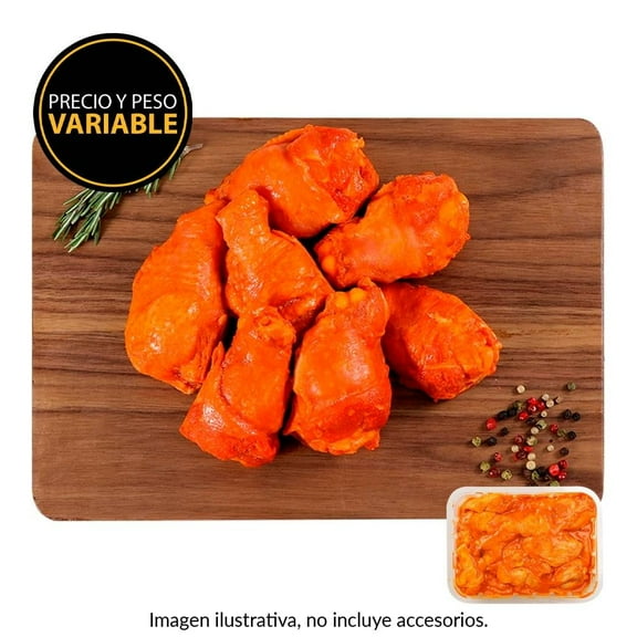 Alitas de pollo adobadas por kg  peso aprox por charola 900 a 1000 g