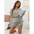 thumbnail image 3 of DARING DIVA Women's Sleepwear Soft Modal Lounge Pajama Set Light Gray S, 3 of 6
