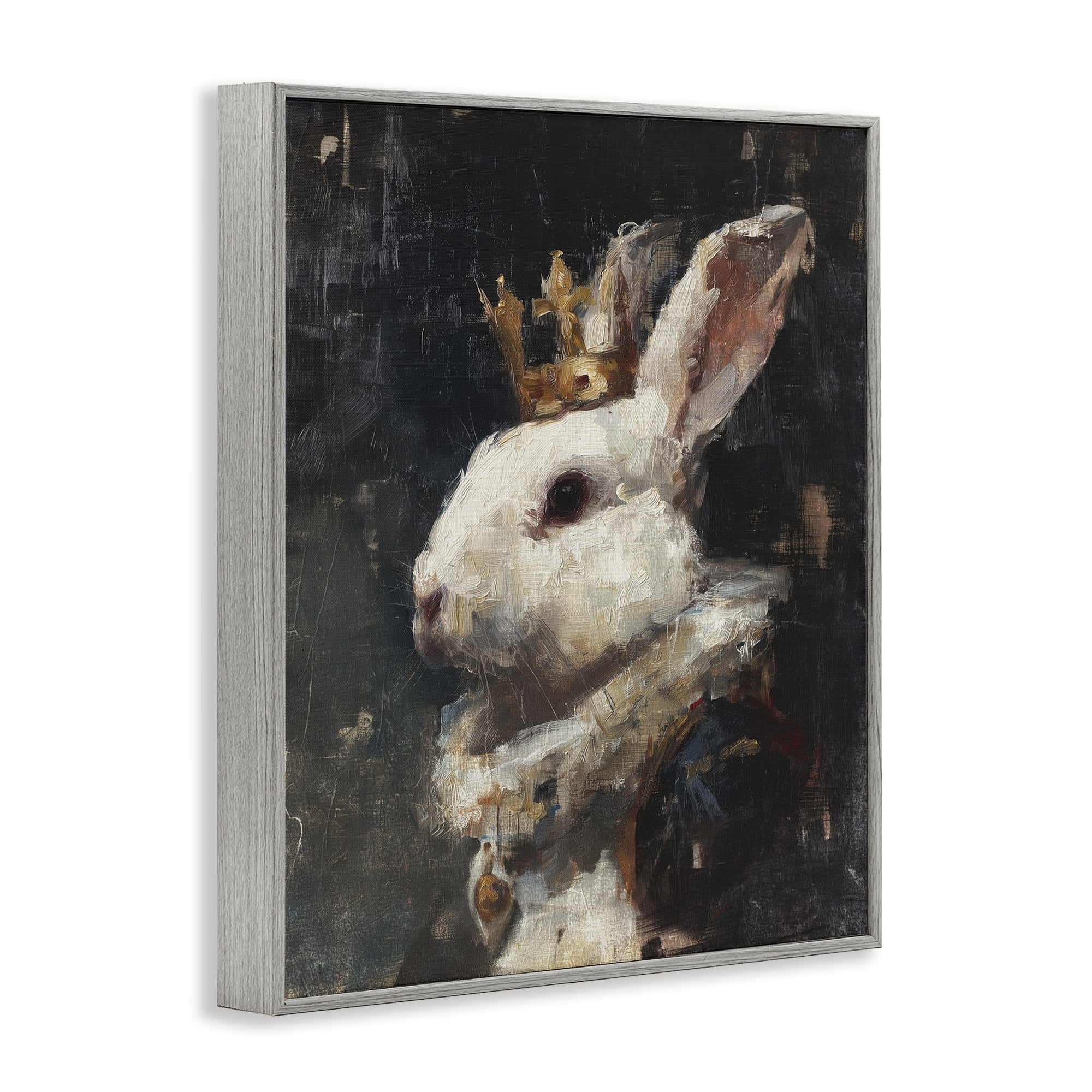 Stupell Industries Regal Monarch Rabbit Gray Framed Giclee Art, design by Svetlana Aleynikova