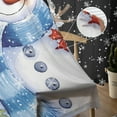 thumbnail image 5 of Christmas Snowman Semi Sheer Curtains 84 Inch Length 2 Panels Set,Xmas Birds Winter Snowflake Classic Black Sheer Kitchen Curtain Voile Window Curtain for Living Room Bedroom Rod Pocket Drapes, 5 of 7