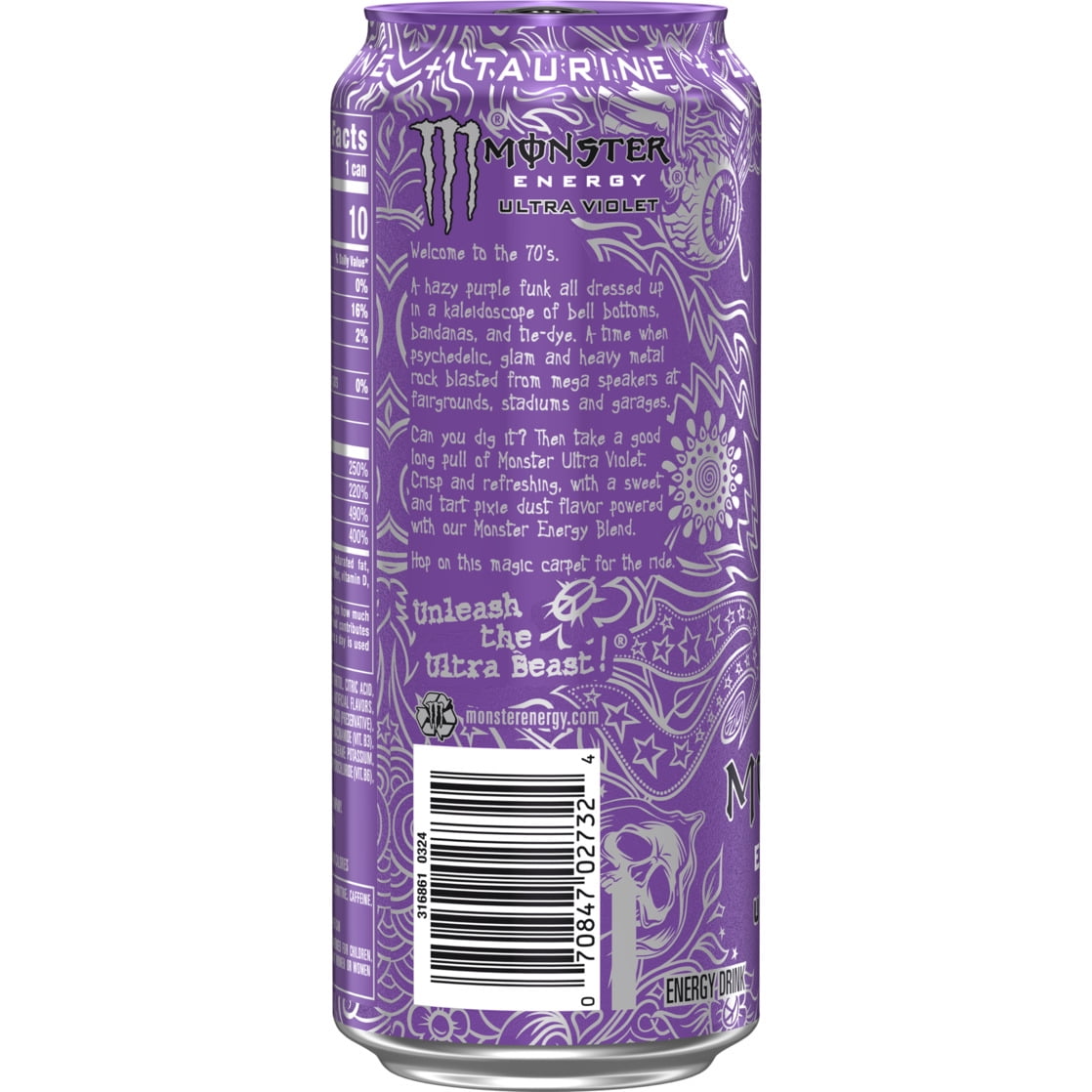 Monster Ultra Violet Zero Sugar Energy Beverage, 16 fl oz Can