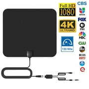 TV Antenna - 2021 Version Up to 130 Miles Range Digital Antenna for HDTV, VHF UHF Freeview Channels Support 4K 1080P Antenna with Amplifier Signal Booster, 16.5 Ft Longer Coaxial Cable