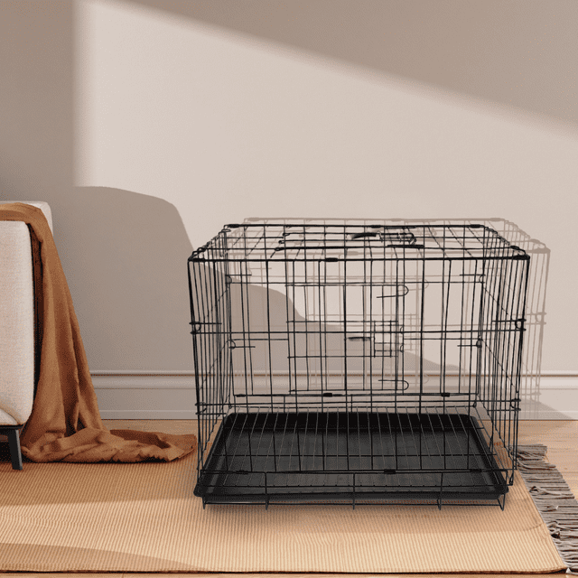 Raindrops Pet Dog Crate: Rectangular Small Wire Cage With Divider Panel For Safe Owners 1Pack