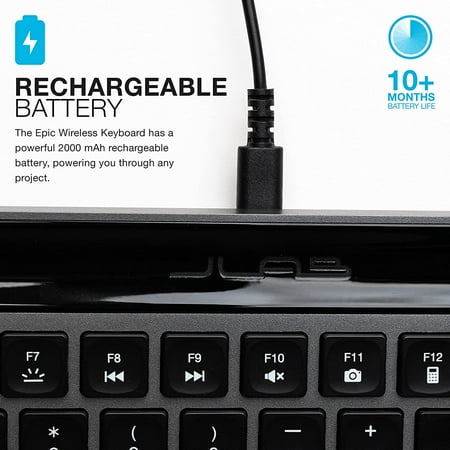 JLab - Epic Wireless Scissor Keyboard - Black
