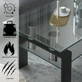 thumbnail image 4 of LAUSATEK 220Lbs Rectangle Glass Coffee Table Modern 2-Tier Center Table with Metal Tube Legs for Living Room Office Black, 4 of 8