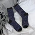 thumbnail image 5 of Fuzoiu Navy Dark Blue Print Athletic Crew Socks for Men & Women,Casual Crew Socks,Above Ankle Crew Socks for Business, Casual, 5 of 6