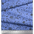 thumbnail image 3 of Soimoi Blue Velvet Fabric Berries Leaves Print Sewing Fabric Yard 60 Inch Wide, 3 of 3
