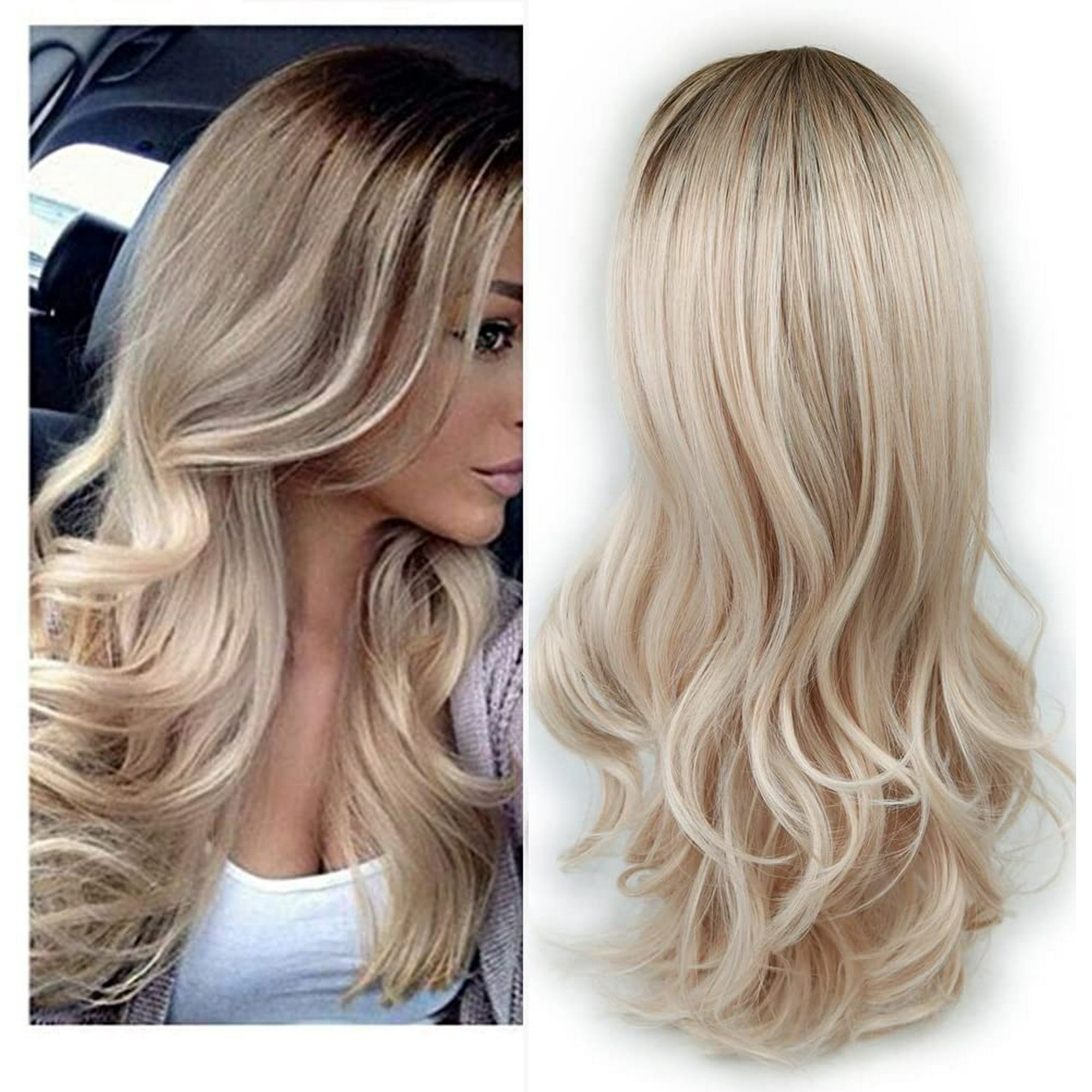 Wig Brown To Ash Blonde High Density Heat Resistant Synthetic Hair Weave Full Wigs For Women(T/Ash Blonde) | Walmart Canada Wig Brown To Ash Blonde High Density Heat Resistant Synthetic Hair Weave Full Wigs For Women(T/Ash Blonde) | Walmart Canada