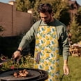 thumbnail image 2 of Yellow Lemon Fruit Flowers Pink Pattern Apron-Garden Aprons for Women with Pockets-Cotton Linen Waterproof Kitchen Cooking Gardening Aprons Adjustable for Kitchen,Cooking,BBQ and Salon 33x27 Inch, 2 of 4