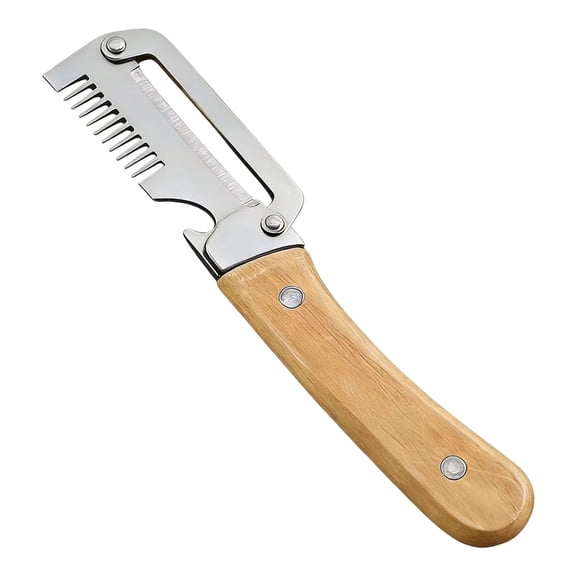 2PC Multi functional Scallion Stripping Knife,Daily kitchen vegetable cutting,food cutter,Stainless steel-Light Yellow*2