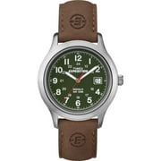 Timex Men's Expedition Metal Field Brown/Green 39mm Outdoor Watch, Leather Strap