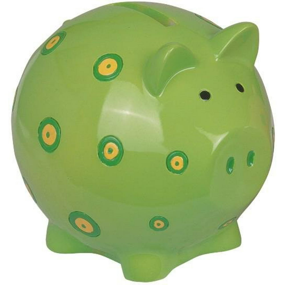 Cute Green Piggy Bank with Spots Design Collection Decoration Walmart