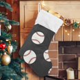 thumbnail image 5 of Coolnut Christmas Stockings Gray Baseball Ball Pattern Large Candy Stockings Stuffers Cute Xmas Sock Decorations 1PC for Home Holiday Party 12" x18" Decor Gifts, 5 of 7