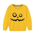 thumbnail image 2 of Odeerbi Toddler Boys Girls Halloween Crewneck Sweatshirts Fall Winter Cotton Sweatshirt Toddler Kids Cute Solid Color Halloween Print Long Sleeve Sweatshirts Top Toddler Clothes Yellow, 2 of 9