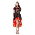 thumbnail image 5 of URSOFINE Women's Heart Queen Costume Set, Black Red Lace High Low Dress with Crown Gloves for Halloween Fancy Dress Party, 5 of 8