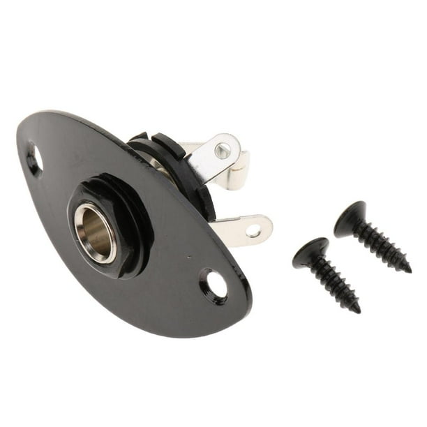 Placa de salida ovalada cromada Sunnimix para Guitarra electrónica