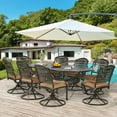 thumbnail image 4 of W WARMHOL 9-Piece Patio Dining Set, Outdoor Patio Set of 83.8" Oval Cast Aluminum Dining Table with Umbrella Hole, 8 Patio Dining Swivel Chairs Padded, Patio Funiture Set for Lawn Garden, 4 of 8