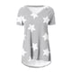 thumbnail image 3 of Camiseta Impresa con Cuello en V de Manga de Raglan de la Parte Trasera Larga Delantera Corta de las Mujeres de Navidad, Vacaciones Informales, 3 of 5
