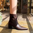 thumbnail image 4 of Zapatos de tacón grueso de estilo sencillo y moderno para mujer, con punta, sexys, clásicos, finos, cortos, de lujo, de tacón medio grueso, 4 of 5