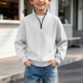 thumbnail image 2 of Gerichy Boys Quarter Zip Pullover Long Sleeve Corduroy Shirts Oversized Sweatshirts Kids Preppy Clothes Winter Top 3T-14T, 2 of 6