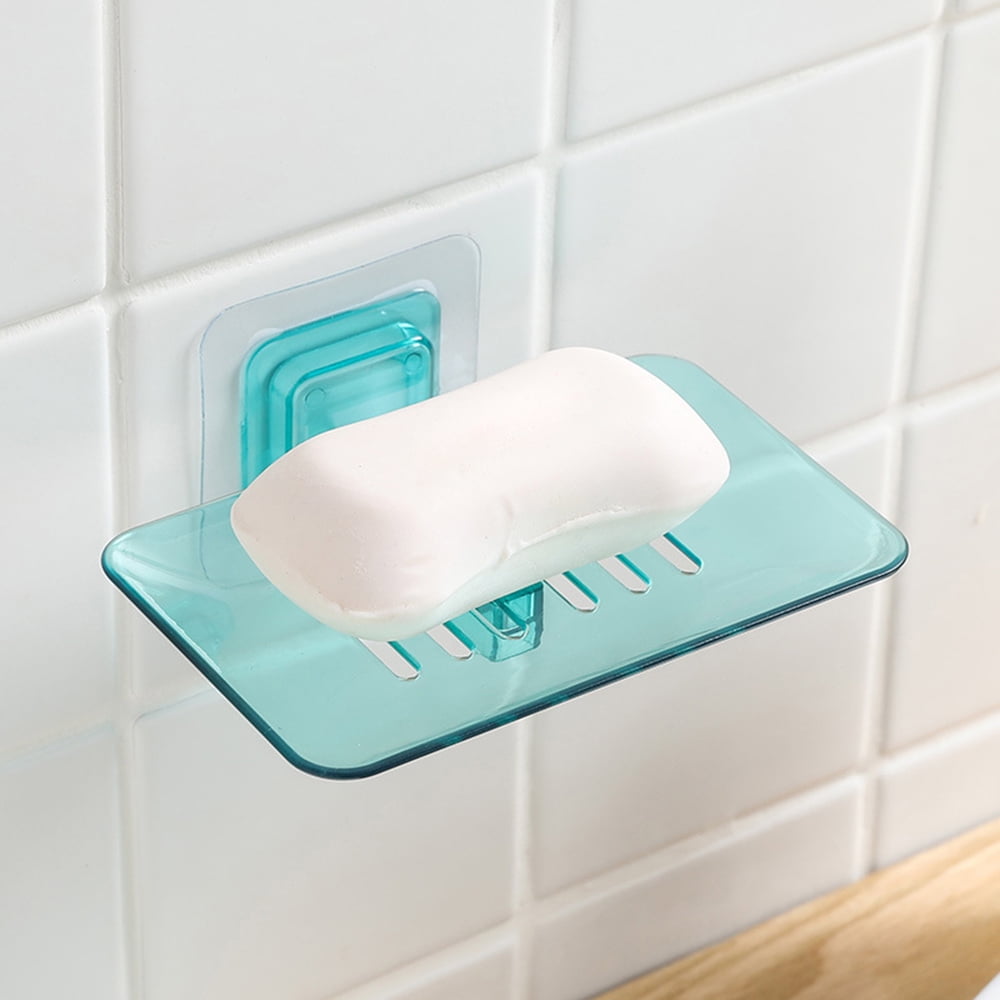 Soap Holder Wall-mounted Storage Case Drain Rack Stable Durable Kitchen Bathroom 