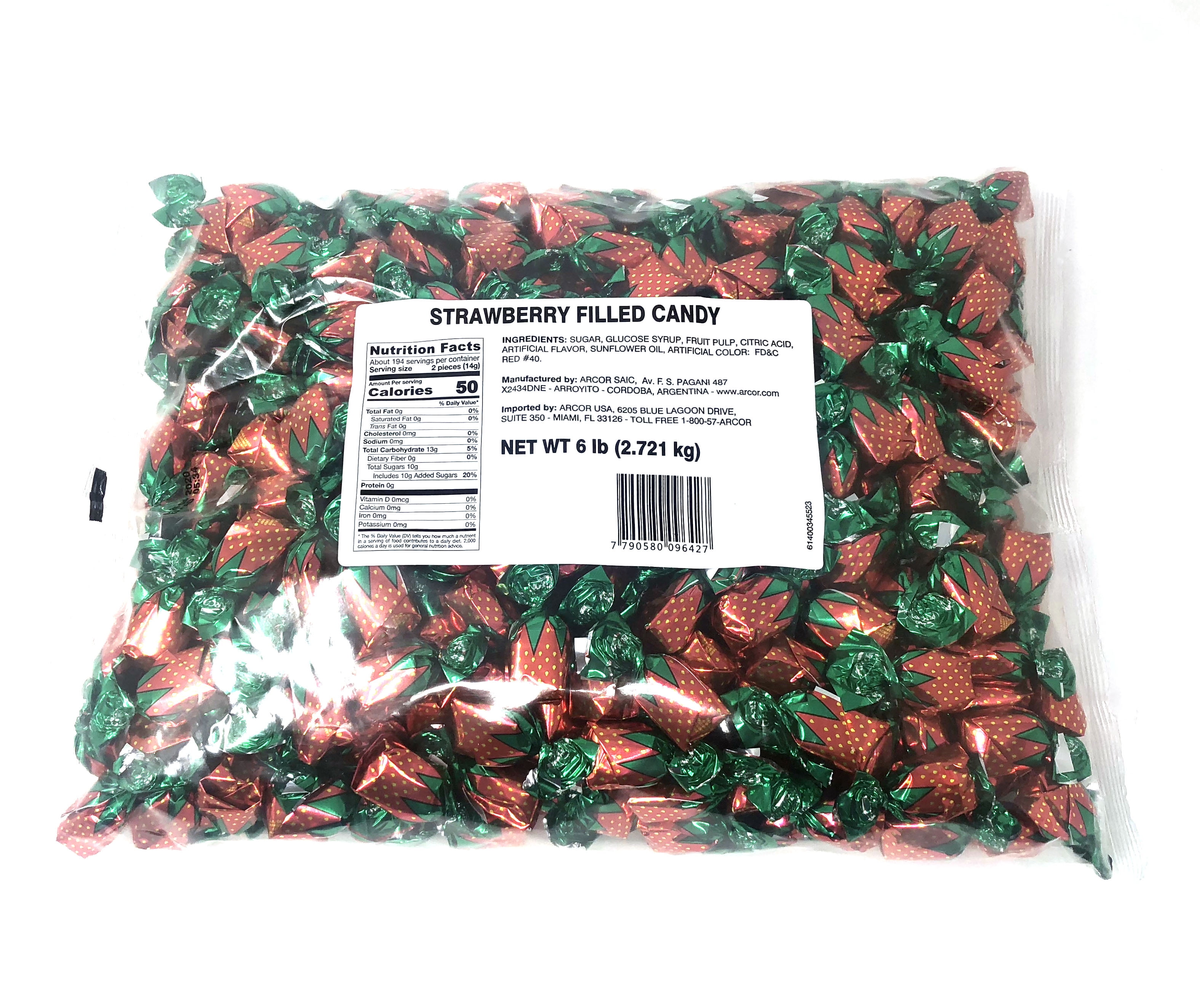 Arcor Strawberry Hard Candy Strawberry Filled Bon Bons Sachet Wrap 6lbs Bulk Walmart Com