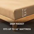 thumbnail image 3 of Alazuria Fitted Bed Sheet, Soft microfiber, All around elastic up to 16" deep Vanilla Beige color Queen size ( 80" x 60" ), 3 of 5