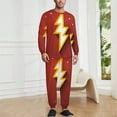 thumbnail image 2 of Lightning Flash Men's Pajama Set Sleepwear Pjs Lightweight Long Sleeve Crewneck Shirts and Bottoms Soft Comfy Sleep Sets L, 2 of 5