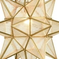 thumbnail image 3 of Seeded Glass Moravian Star Light Brass Pendant Chandelier Lighting 19 Inches, 3 of 10