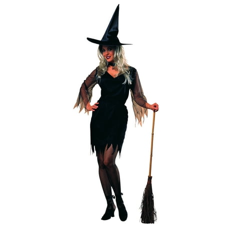 Adult Womens Standard Size 12  Pagan Tattered Witch Sleeved Dress Costume