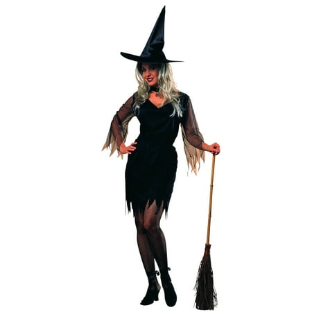 Witch Adult Womens Costume - Adult Womens Standard Size 12 Pagan Tattered Witch Sleeved Dress Costume