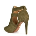 thumbnail image 3 of michael kors womens blaze leather peep toe casual slingback, olive, size 5.0 green, 3 of 5
