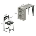 thumbnail image 5 of Dining Table Set for 2 Kitchen Dining Room Set with Upholstered Chairs Height Bar Kitchen Table and Chairs for 2 with 3 Storage Shelves for Small Space Apartment, 5 of 7