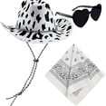 thumbnail image 4 of [Gafas+toalla cuadrada+sombrero de vaquero] Sombrero de vaquero con  con borde de piel blanca sombrero+gafas+toalla cuadrada ANGGREK Otros, 4 of 8