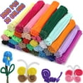 thumbnail image 4 of MIYUADKAI Plush Sliver 100Pc Chenille Stem Solid Color Pipe Cleaners Set for Diy Arts Crafts Decorations Army Green, 4 of 8
