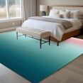 thumbnail image 4 of 5'x8' Area Rugs, Pink Turquoise Ombre Indoor Outdoor Area Rug for Living Room Bedroom, Teal Modern Geometric Striped Abstract Art Washable Bathroom Rugs Kitchen Floor Carpet Mats Home Decor Aesthetic, 4 of 8