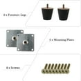 thumbnail image 4 of Uxcell 2" Pierna de Madera para Muebles M8 x 0.71 Pulgadas Tornillo Silla Mesa Escritorio Pies Redondos Reemplazo Negro Juego de 2, 4 of 7