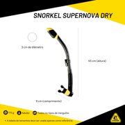 Cressi Supernova Dry Snorkel, Clear/yellow