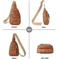 thumbnail image 3 of omlopp Small Sling Bag for Women Leather Crossbody Bags Fanny Pack Chest Bag for Travel(Brown), 3 of 10
