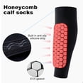 thumbnail image 3 of YIFAEUX 1Pc Shin Guards Sock with Honeycomb Pads Lightweight Ski Soccer Shin Pads Sock Non-slip Elastic Compression Calf Sleeve Protective Gear, 3 of 7