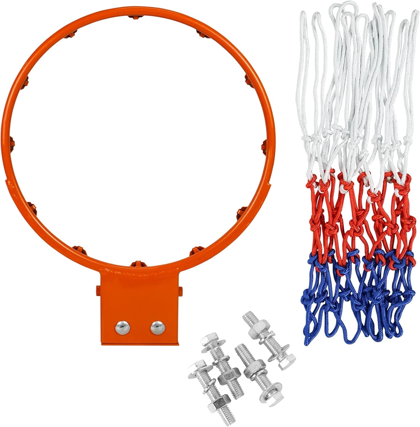 Heavy Duty 3/4-Inch Steel Outdoor Replaceable Detachable Basketball Hoop with All-Weather Net