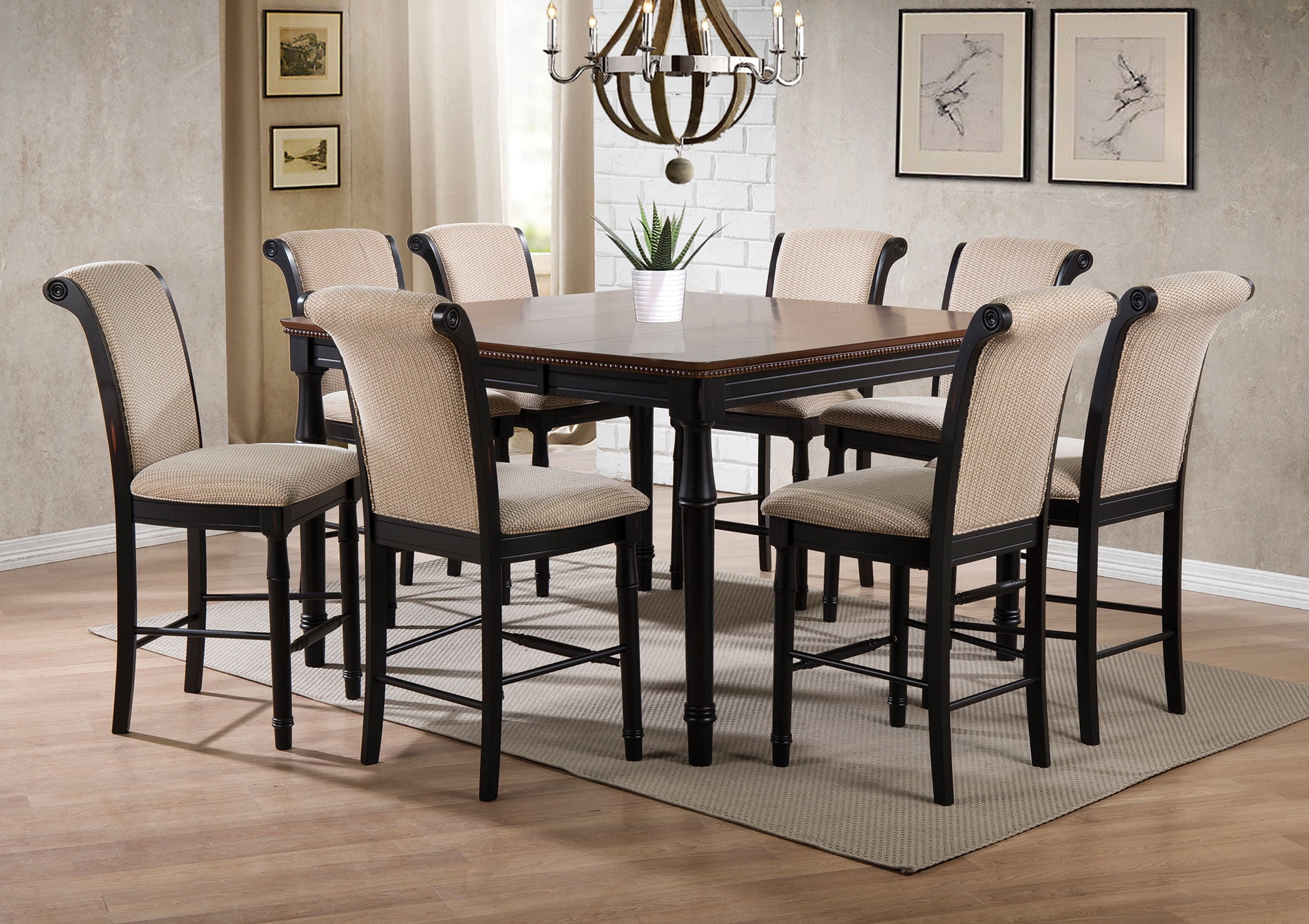 Coaster Company Cabrillo Counter Height Dining Table Amaretto And Black Walmart Com Walmart Com